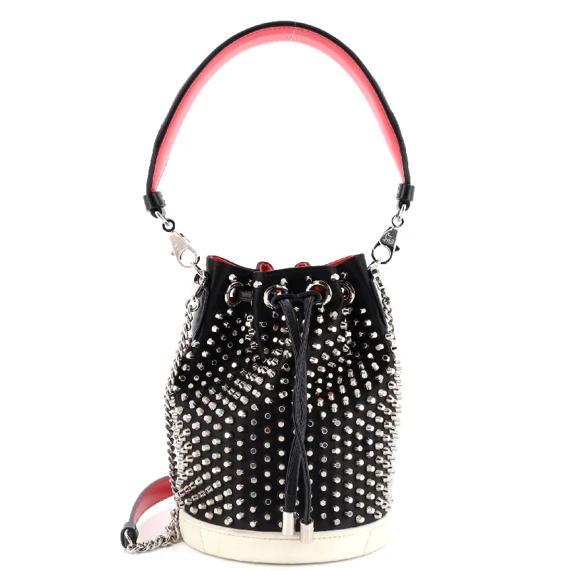 Fendi Baguette bags with a detachable charm featuring the brand's mascotMarie Jane Bucket Bag Studded Satin and Leather