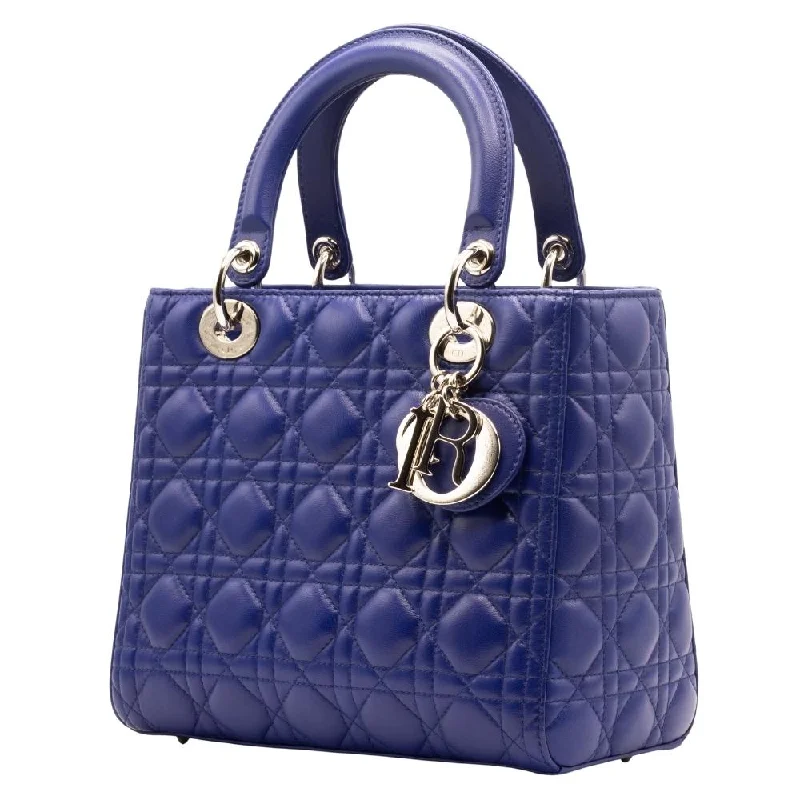 High - fashion Christian Dior bags with a geometric patternLady Dior Cannage Iris Leather Medium