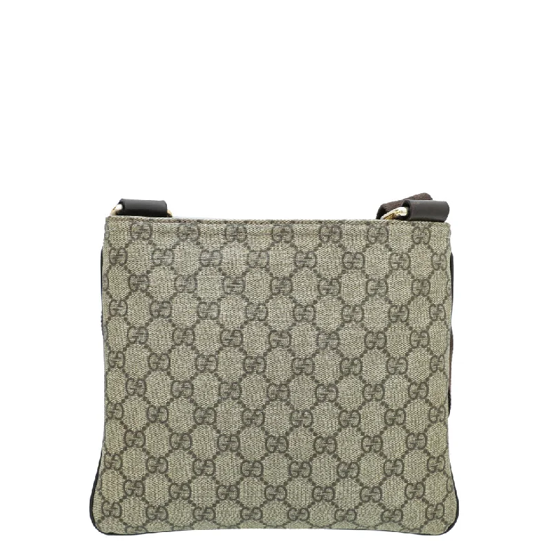 Women Gucci crossbody bags with a keychain holderGucci Bicolor GG Supreme Crossbody Messenger Bag