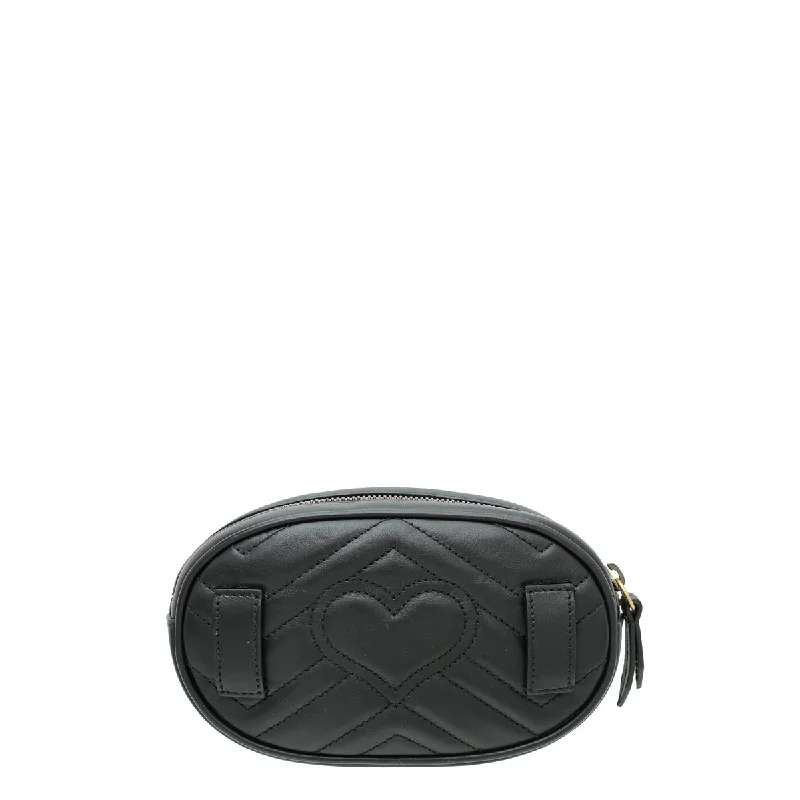 Ladies Gucci Dionysus bags with a detachable shoulder strapGucci Black GG Marmont Mini Belt Bag