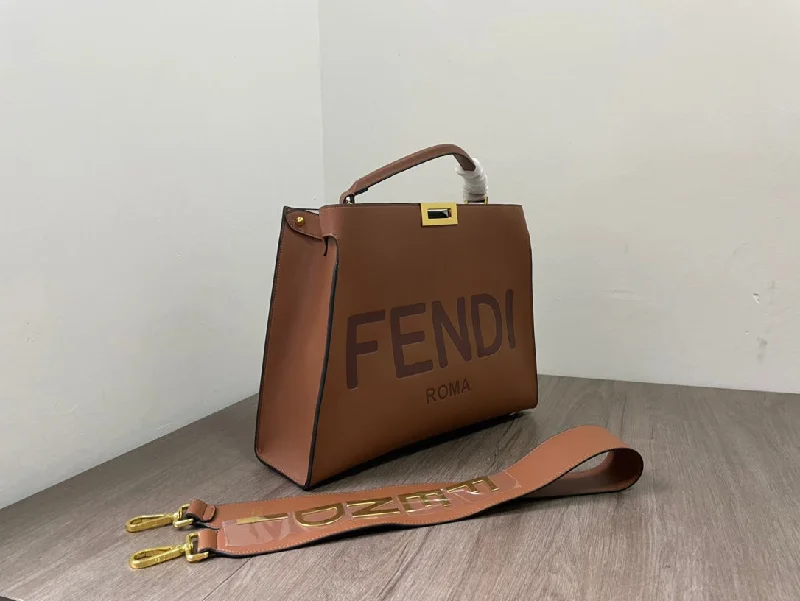 Fendi bags with a chain - link trim and a leather body for a modern and edgy lookWF -  Fendi Bag - 005