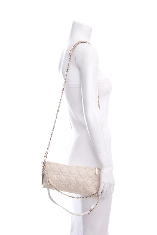 Christian Dior handbags with a detachable mirror for on - the - go touch - upsDior 2023 Club Bag in Dusty Ivory Cannage Lambskin