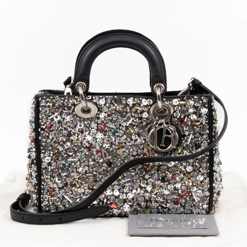 Contemporary Christian Dior handbags with a unique shapeDiorissimo Mini Glitter Leather