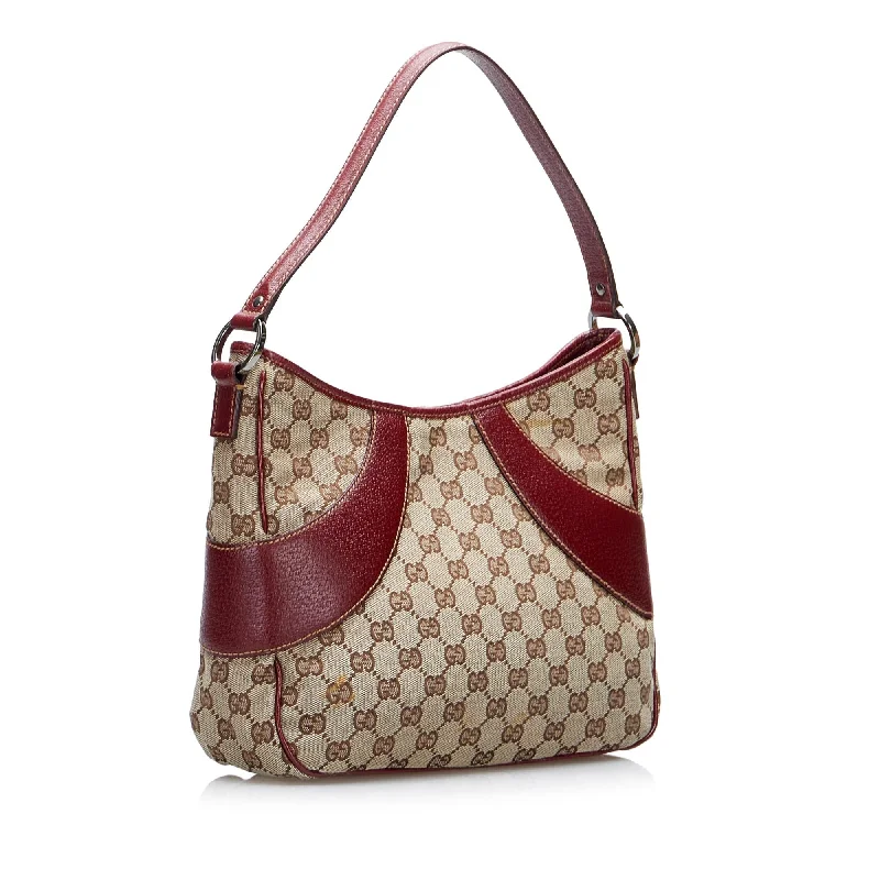 Women Gucci bags with a front - zip pocket for small itemsGucci GG Canvas Shoulder Bag (SHG-P3d4eF)