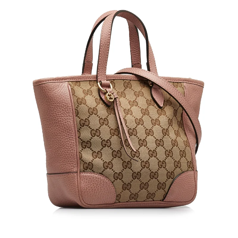 Women Gucci bags with a front - flap pocket for quick - access itemsGUCCI GG Canvas Bree Satchel