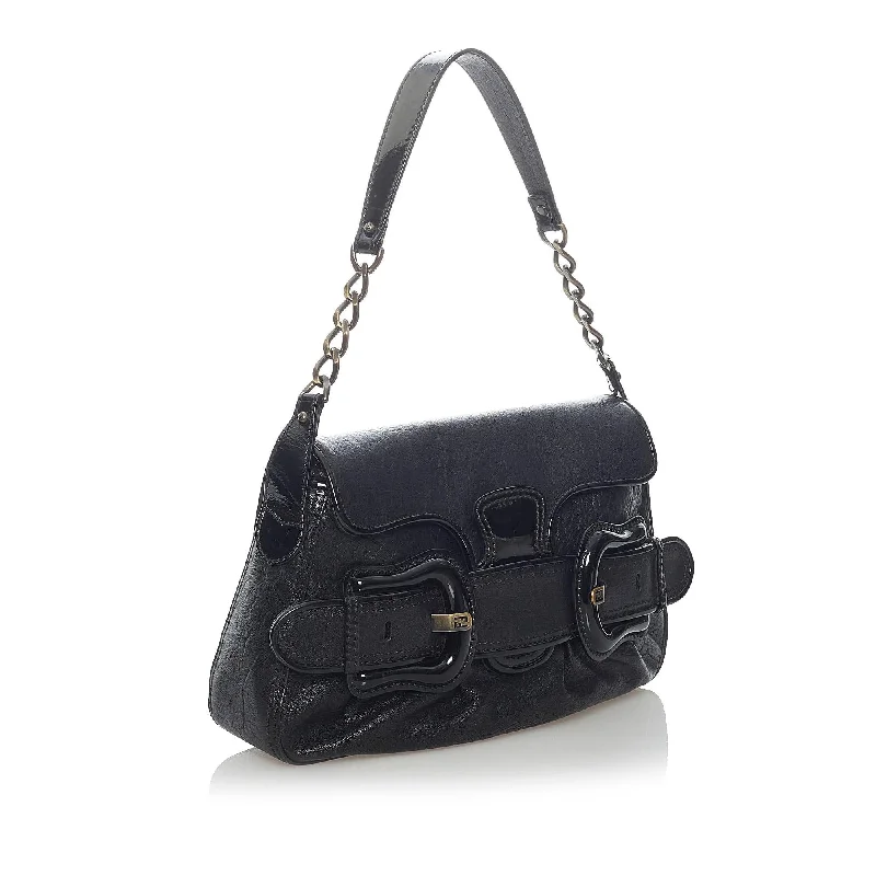 Ladies Fendi shoulder bags with a hidden magnetic pocket for discreet storageFendi B Bis Leather Shoulder Bag (SHG-31432)