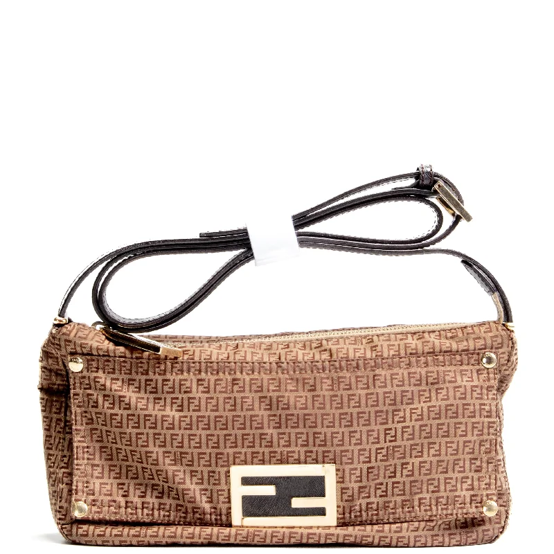 Fendi By The Way bags with a crystal - embellished FF logo for added luxury and glamourFENDI Vintage Nylon Zucchino Crossbody - OUTLET FINAL SALE