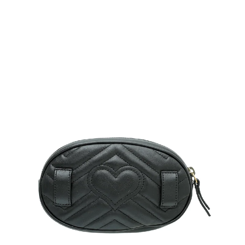 Gucci Marmont bags for women with a contrast - colored interiorGucci Black GG Marmont Mini Belt Bag