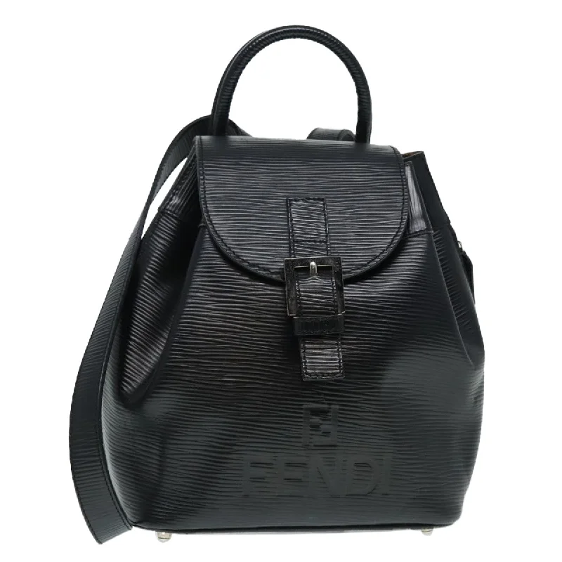 Fendi tote bags with a thermal - insulated pocket for keeping drinks hot or coldFENDI Backpack Leather Black  90504