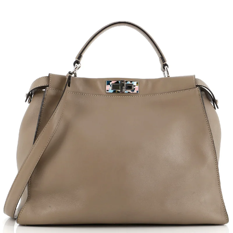 Fendi By The Way bags with a suede interior lining for a luxurious and soft feelPeekaboo Bag Rigid Leather Large