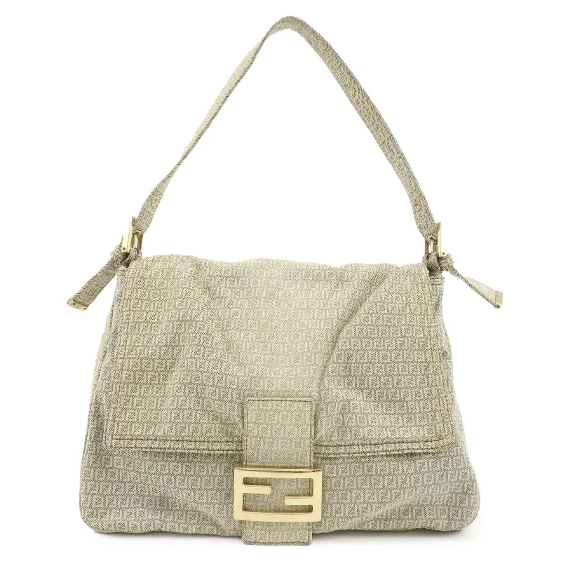 Fendi backpacks with a sleek, modern design and a matte finishFENDI Mamma Baguette Micro FF Canvas Shoulder Bag Gray 8BR001