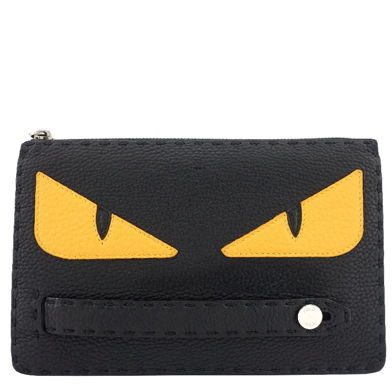 Fendi tote bags with a solar - powered charging panel for eco - friendly chargingBugs Monster Eyes Saffiano Leather Clutch Bag