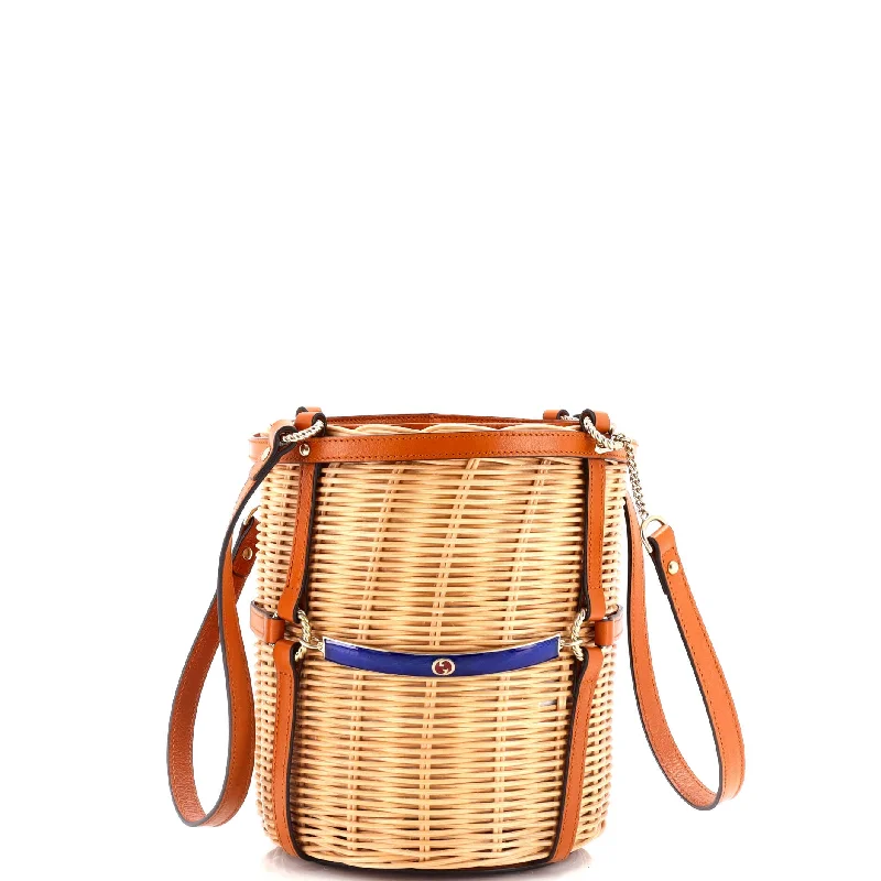 Fendi bags with a back - zip pocket for storing valuables securelyCestino Bucket Bag Wicker Small