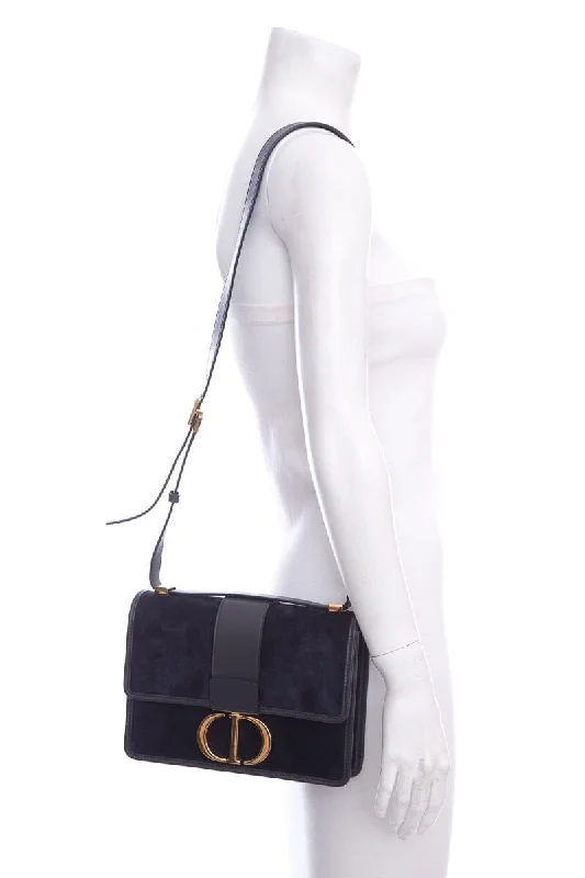 Stylish Christian Dior shoulder bags with a tassel - adorned zipperDior 30 Montaigne Flap Bag in Navy Suede