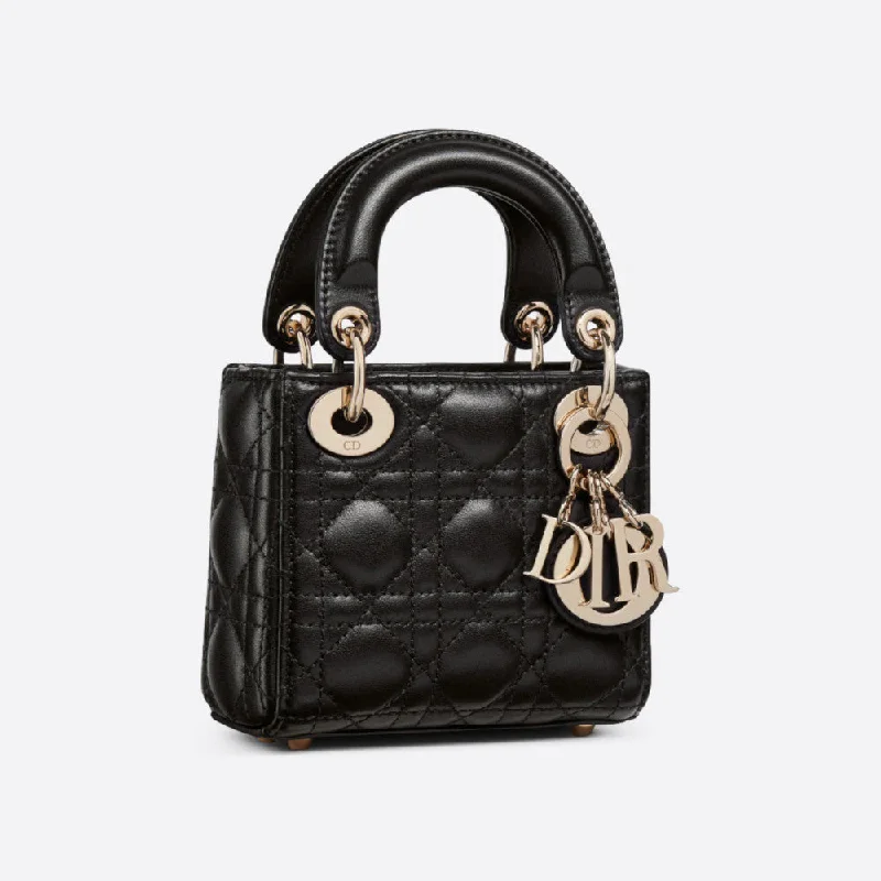 Christian Dior bags with a zip - top closure and multiple compartmentsMICRO LADY DIOR BAG