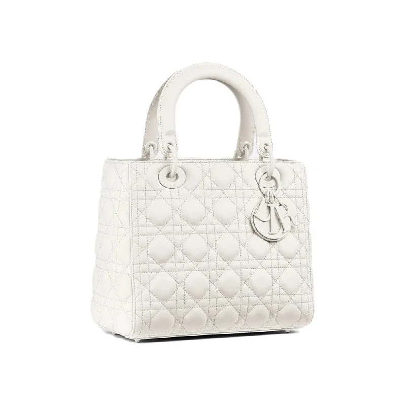 Christian Dior tote bags with a printed Dior logo on the frontLady Dior bag