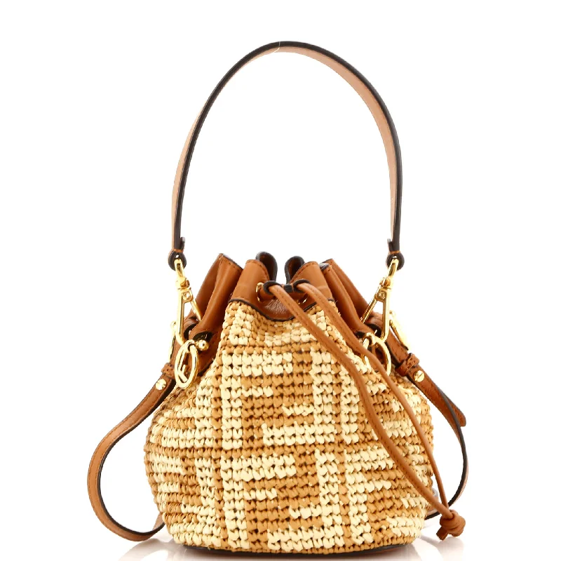 Fendi Baguette bags with a studded leather trim for a bold and edgy lookMon Tresor Bucket Bag Zucca Raffia Mini