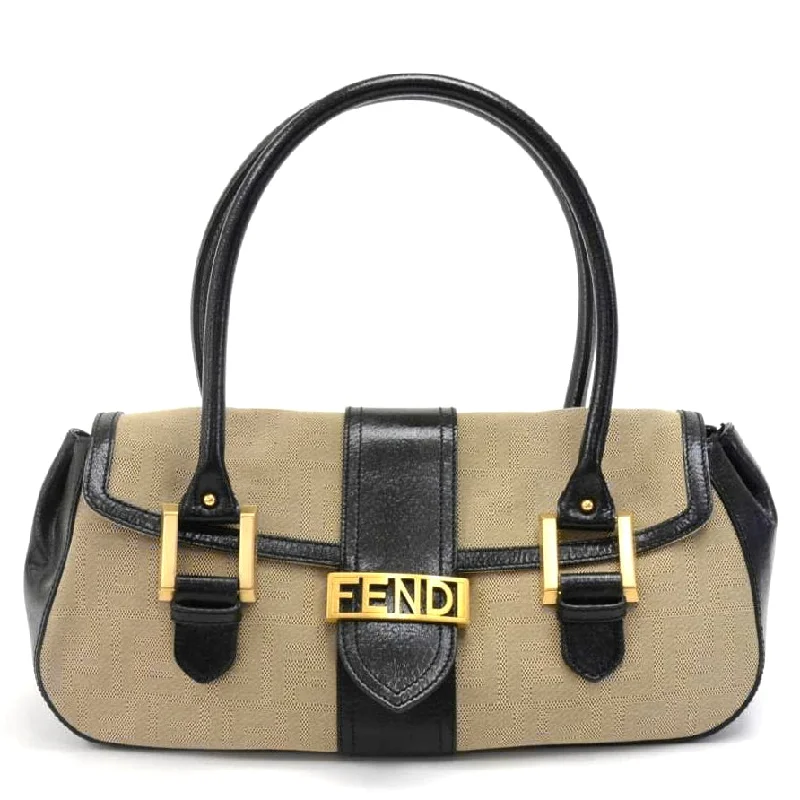 Fendi bags with a chain - link trim and a leather body for a modern and edgy lookMonogram Canvas Tubular Handles Bag