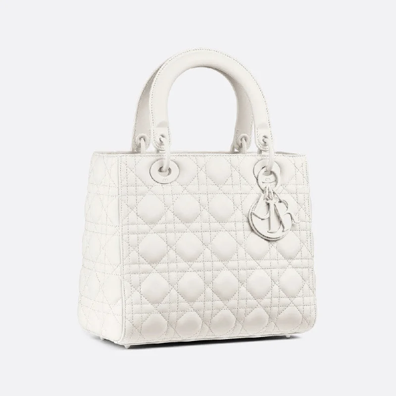 Contemporary Christian Dior handbags with a unique shapeMEDIUM ULTRAMATTE LADY DIOR BAG