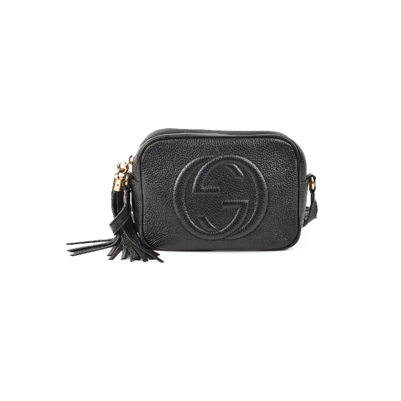 Small - sized Women Gucci shoulder bags for evening outingsGucci Soho Disco Black Crossbody Bag