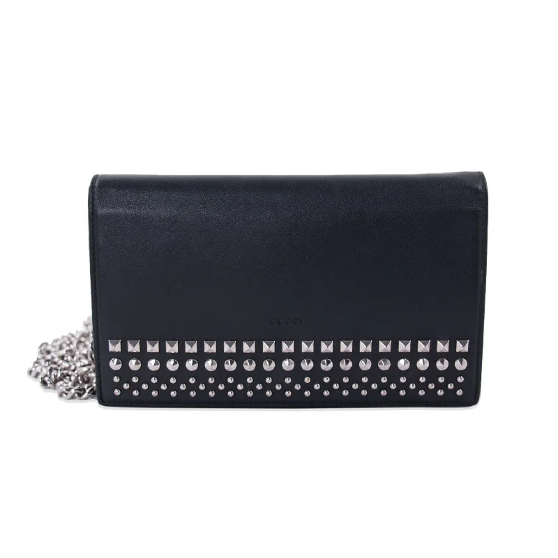 Women Gucci bags with interlocking G hardware for a classic lookGucci Studded Wallet on Chain