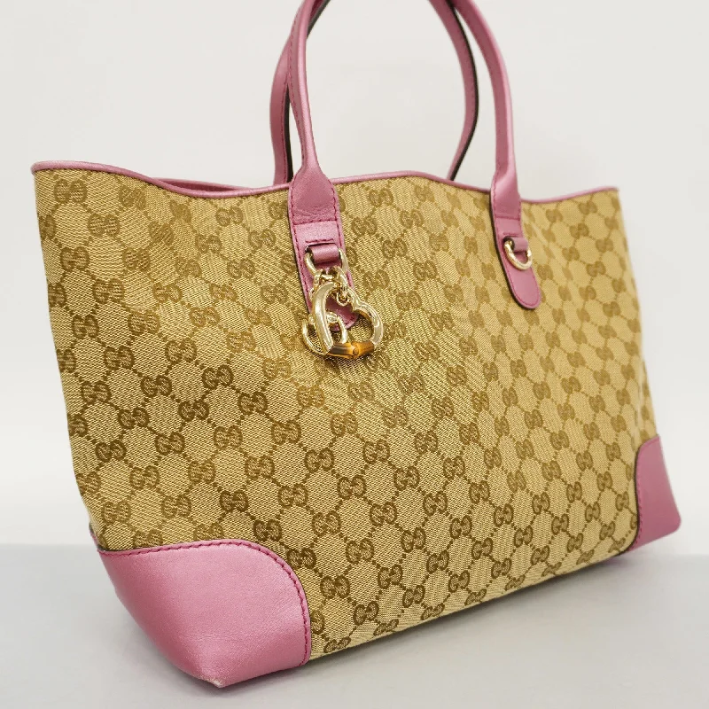 Women Gucci tote bags in GG Supreme canvas for a branded feelGUCCIAuth  GG Canvas Tote Bag 269956 Women's Tote Bag Beige,Pink