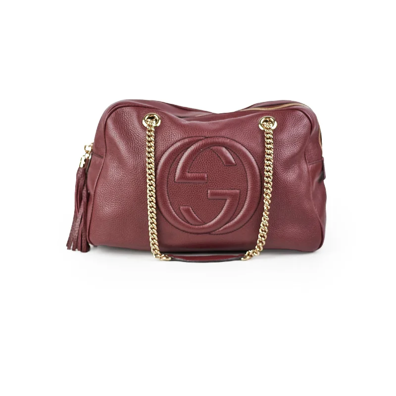 Medium - sized Women Gucci handbags for everyday useGucci Soho Medium Chain Bag Burgundy