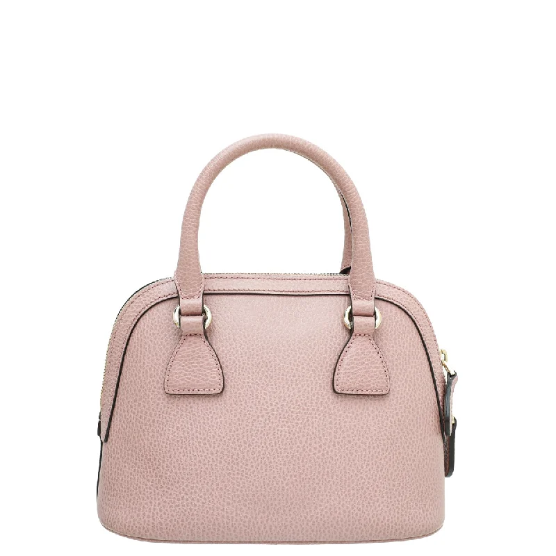 Gucci handbags for women with a patent - leather finishGucci Dusty Pink GG Charm Dollar Dome Mini Bag