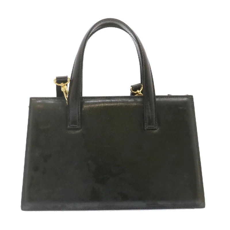 Fendi tote bags with a reinforced bottom for increased durabilityFENDI 2Way Hand Shoulder Bag Leather Black  ai073