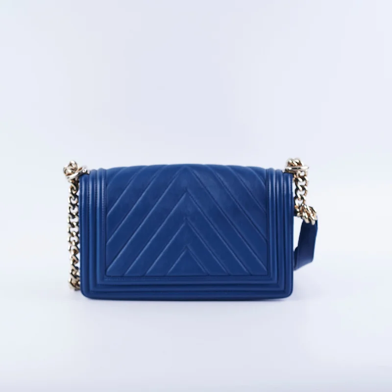 Chanel Vintage Inspired Handbag for Retro LoversChanel Old Medium Boy Chevron Lambskin Blue Bag