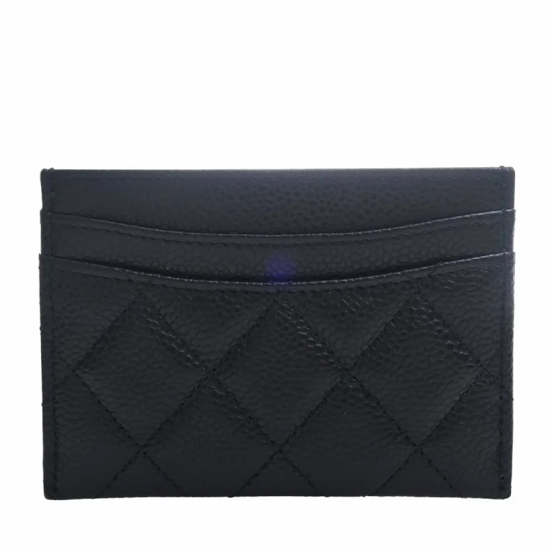 Chanel bags for the minimalist fashionCHANEL Caviar Skin Matelasse Coco Mark Card Case Black Ladies