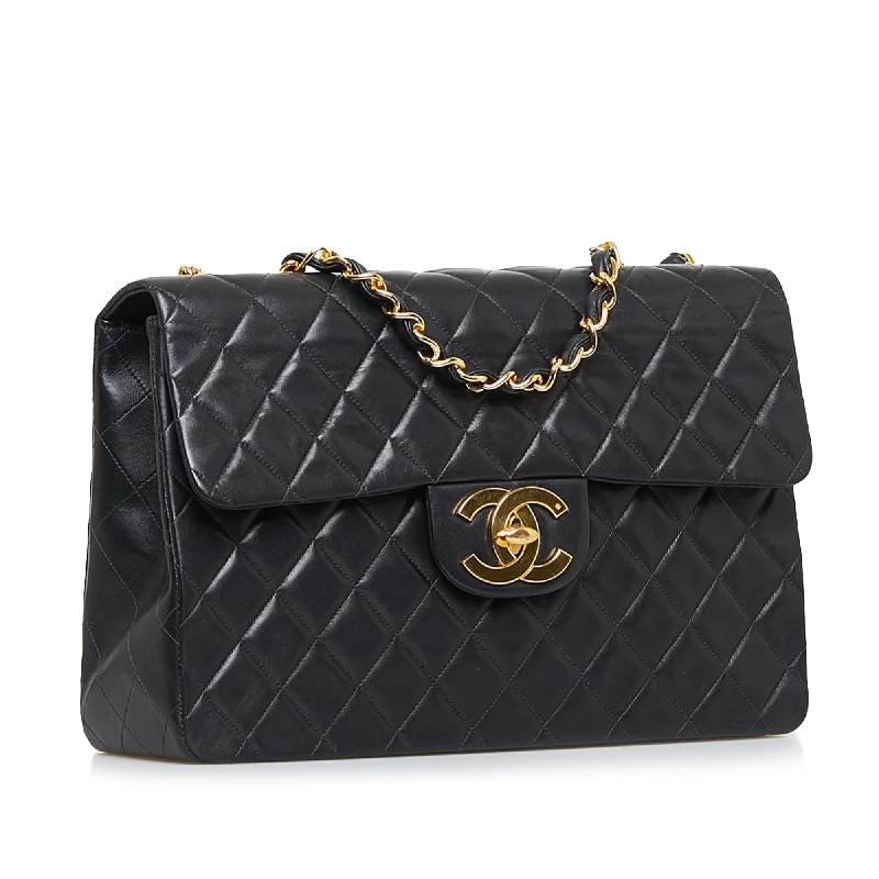 Chanel bags with exclusive seasonal designs and materialsCHANEL Maxi Classic Lambskin Single Flap Shoulder Bag