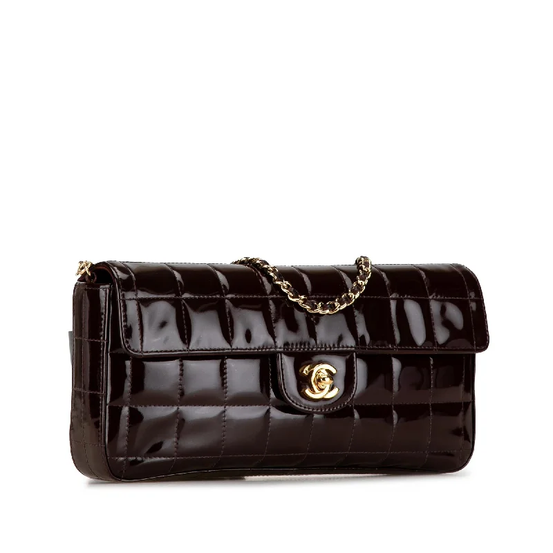 Chanel Limited Edition Handbag for CollectorsChanel Patent Choco Bar East West Flap (0yHZCX)