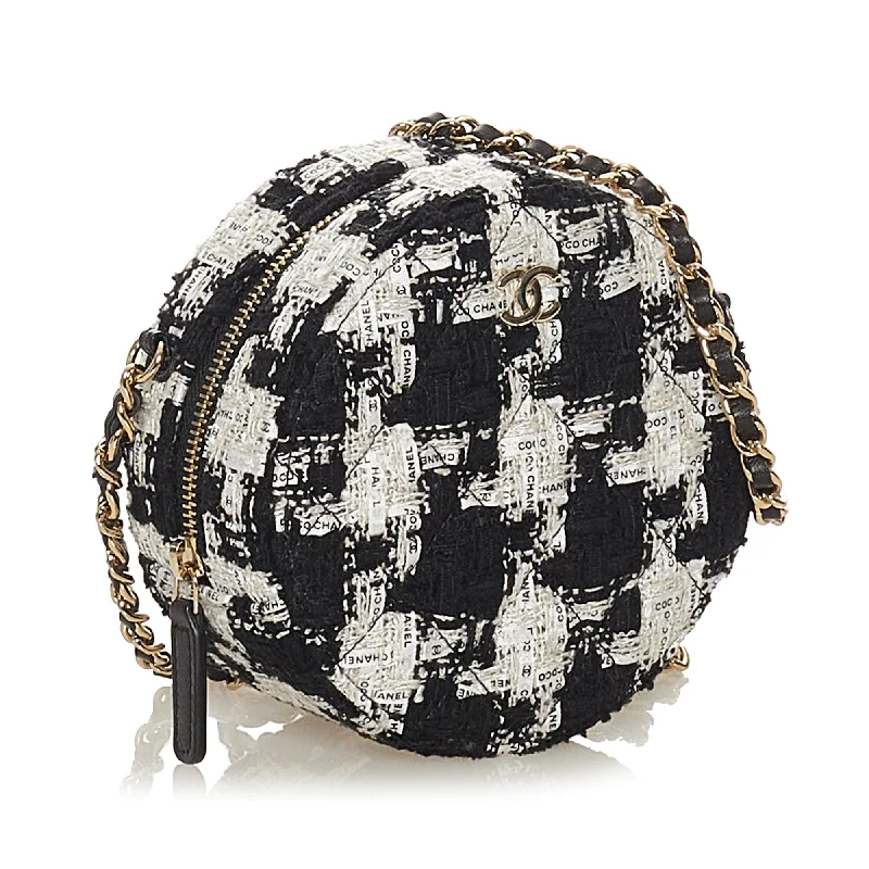 Chanel Vintage Inspired Handbag for Retro LoversChanel Round As Earth Tweed Crossbody Bag