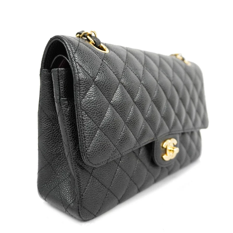 Chanel Vintage Inspired Handbag for Retro LoversCHANELAuth  Matelasse W Flap W Chain Women's Leather Shoulder Bag Black