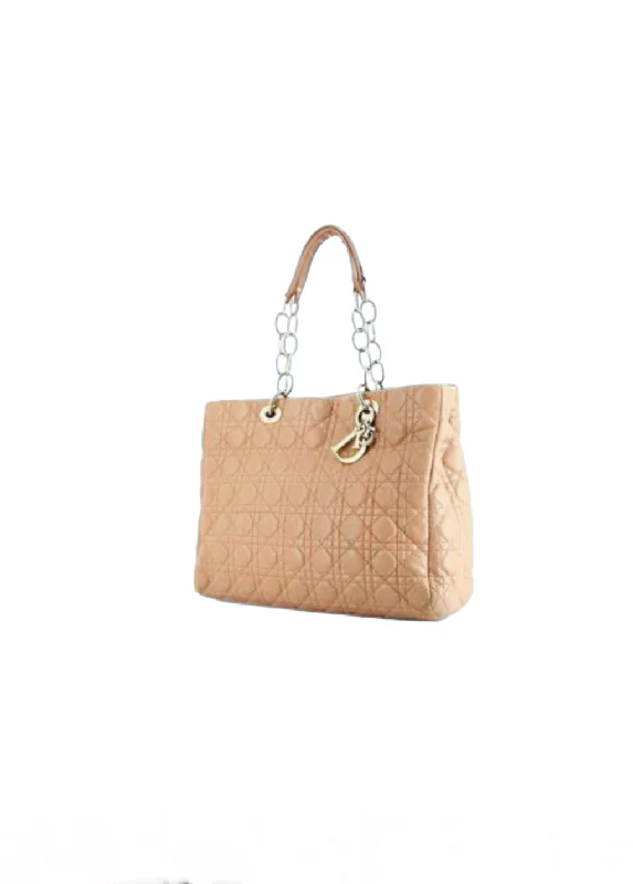 Christian Dior handbags with a removable shoulder strap for versatilityChristian Dior Beige Cannage Soft Tote